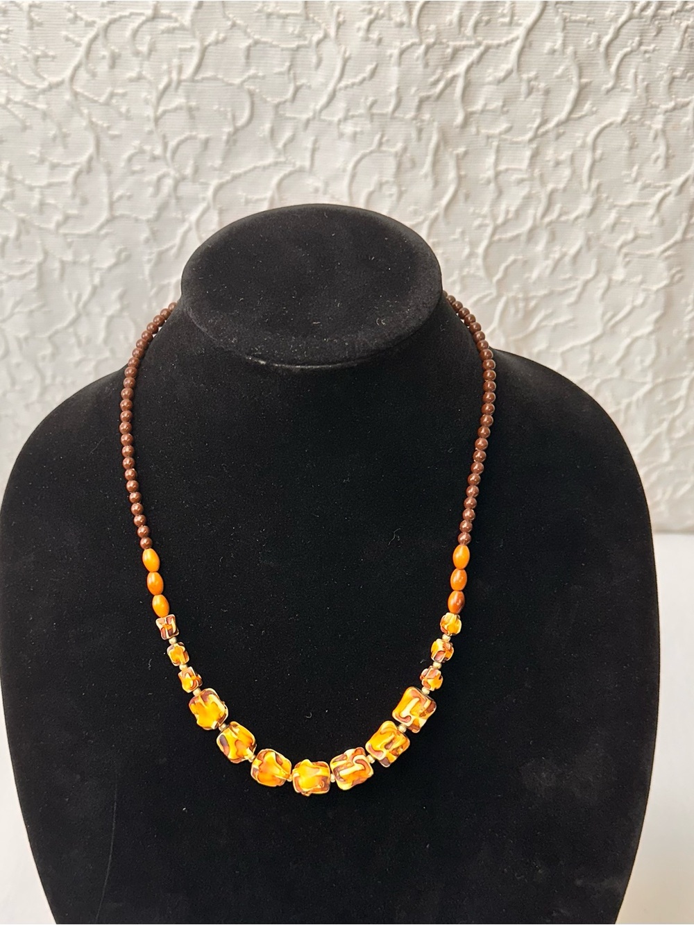 Handcrafted Orange Bead Necklace